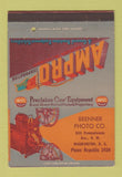 Matchbook Cover - Ampro Brenner Photo Washington DC movie projector 40 Strike