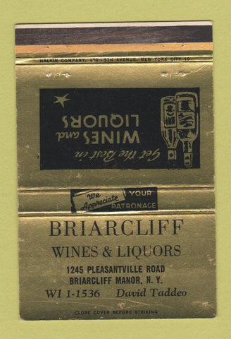 Matchbook Cover - Briarcliff Wine Liquor Briarcliff Manor NY 40 Strike
