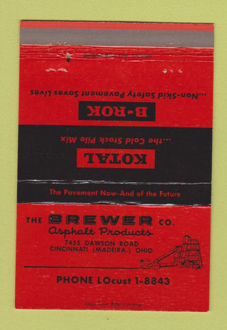 Matchbook Cover - Brewer Asphalt Cincinnati Madeira OH 40 Strike