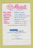 Matchbook Cover - Arthur Maisel's Restaurants New York City 40 Strike