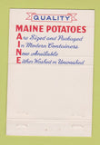 Matchbook Cover - State of Maine Potatoes Presque Isle ME 40 Strike
