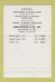 Matchbook Cover - John McKenzie Steel Boiler Tubes Baltimore MD 40 Strike