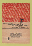 Matchbook Cover - McIntosh Paper Company Chicago IL 40 Strike