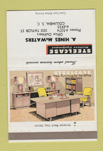 Matchbook Cover - Steelcase Office Furniture Columbia SC 40 Strike