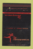 Matchbook Cover - Mercury Express Trucking Birmingham AL WORN 40 Strike