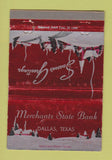 Matchbook Cover - Merchants State Bank Dallas TX Christmas 40 Strike