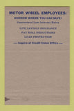Matchbook Cover - Motor Wheel Credit Union Lansing MI WHITE 40 Strike