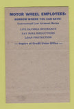 Matchbook Cover - Motor Wheel Credit Union Lansing MI PEACH 40 Strike