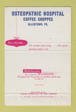 Matchbook Cover - Osteopathic Hospital Coffee Shoppee Allentown PA 40 Strike