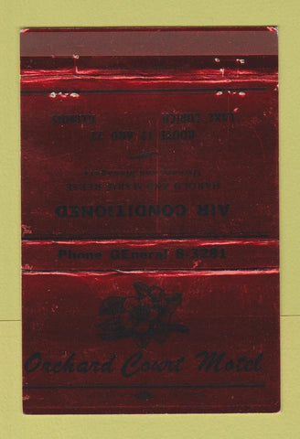 Matchbook Cover - Orchard Court Motel Lake Zurich IL RED 40 Strike