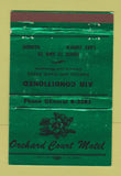 Matchbook Cover - Orchard Court Motel Lake Zurich IL GREEN 40 Strike