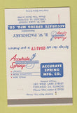 Matchbook Cover - Accurate Spring Manufacturing Pacholsky Chicago IL 40 Strike