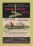 Matchbook Cover - Park Drive Manor Germantown PA WEAR 40 Stick