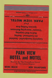 Matchbook Cover - Park View Hotel Motel Weirs Beach NH ORANGE 40 Strike