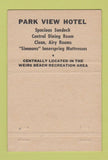Matchbook Cover - Park View Hotel Motel Weirs Beach NH GREEN 40 Strike
