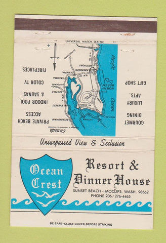 Matchbook Cover - Ocean Crest Resort Dinner House Moclips WA 40 Strike