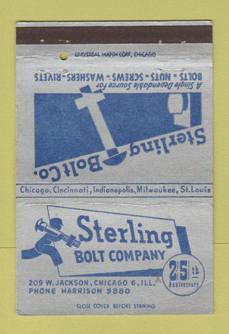 Matchbook Cover - Sterling Bolt Company Chicago IL 40 Strike