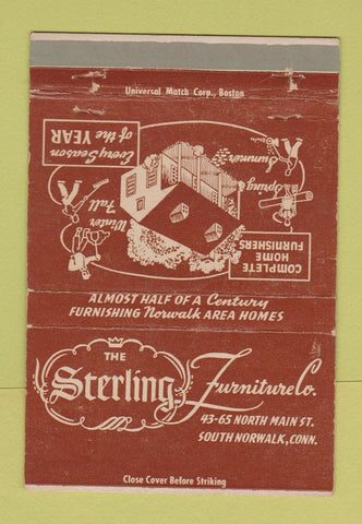 Matchbook Cover - Sterling Furniture South Norwalk CT WEAR 40 Strike