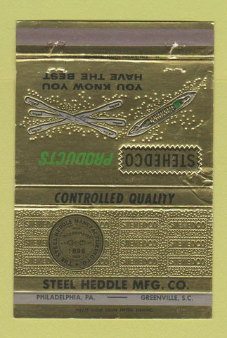 Matchbook Cover - Steel Heddle Manufacturing Philadelphia PA SILVER 40 Strike
