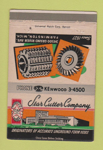 Matchbook Cover - Star Cutter Farmington MI 40 Strike