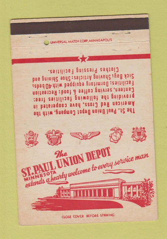 Matchbook Cover - St Paul Union Depot MN 40 Strike