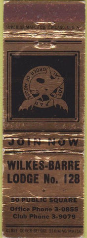 Matchbook Cover - Matchbook Cover Moose Lodge Wilkes Barre PA WEAR