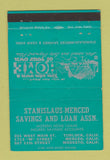 Matchbook Cover - Stanislaus Merced Savings Modesto Turlock CA 40 Strike