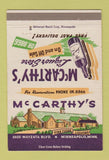 Matchbook Cover - McCArthy's Liquor Minneapolis MN 40 Strike