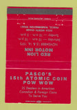 Matchbook Cover - Pasco's Atomic Coin Pow Wow WA RED 40 Strike