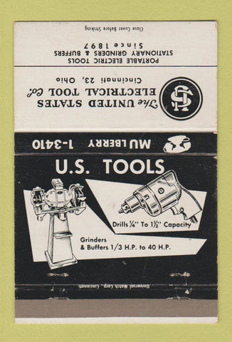 Matchbook Cover - US Electric Tool Cincinnati OH grinders 40 Strike