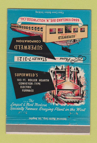 Matchbook Cover - Superweld Welding North Hollywood CA 40 Strike