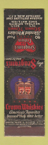 Matchbook Cover - Crown Whisky Seagram's 7 feature