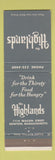 Matchbook Cover - Highlands Restaurant Newton MA