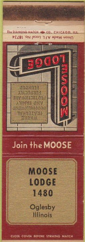 Matchbook Cover - Matchbook Cover Moose Lodge Ogleby IL WEAR
