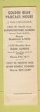 Matchbook Cover - Golden Bear Pancake House River Forest IL Elgin