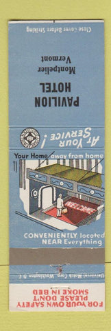 Matchbook Cover - Pavilion Hotel Montpelier VT