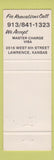 Matchbook Cover - Becerros Mexican Restaurant Lawrence KS
