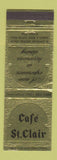 Matchbook Cover - Cafe St Clair Memphis TN