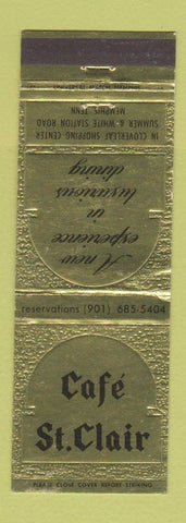 Matchbook Cover - Cafe St Clair Memphis TN