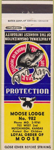 Matchbook Cover - Matchbook Cover Moose Lodge Hutchinson KS