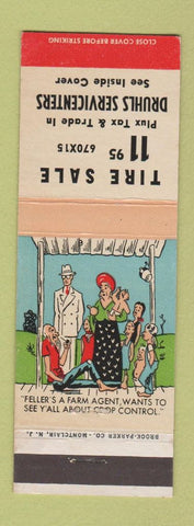 Matchbook Cover - Druhls Tires hillbilly