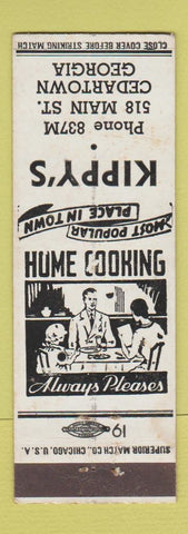 Matchbook Cover - Kippy's Restaurant Cedartown GA WEAR