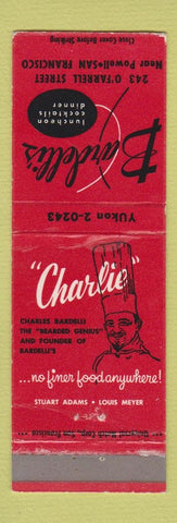 Matchbook Cover - Bardelli's Restaurant San Francisco CA