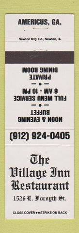 Matchbook Cover - Village Inn Restaurant Americus GA