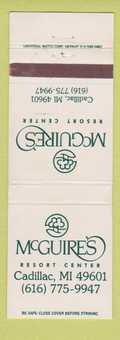 Matchbook Cover - McGuire's Resort Center Cadillac MI WEAR