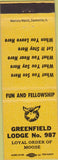 Matchbook Cover - Matchbook Cover Moose Lodge Greenfield IN