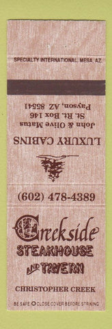 Matchbook Cover - Creekside Steak Tavern Payson AZ