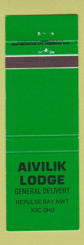 Matchbook Cover - Aivilik Lodge Repulse Bay NWT North West Territories