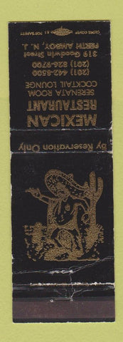 Matchbook Cover - Mexican Restaurant Perth Amboy NJ WEAR