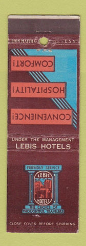 Matchbook Cover - Lebis Hotels CHAIN MISCUT BACK